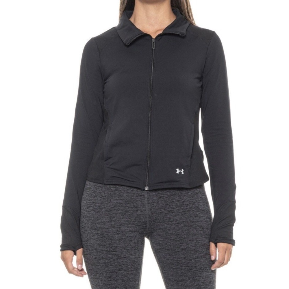 Under Armour Women's Meridian Jacket Black/Metallic Silver LG‎ (US 12-14